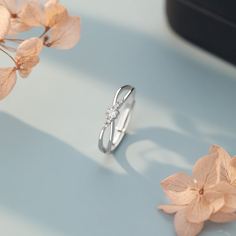 命定之愛｜S999 莫比烏斯閃鑽對戒 💍 活口可調節．圈住我們的專屬緣分