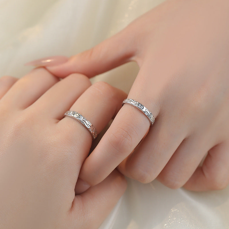 貓爪心動 | S999 純銀可愛貓咪情侶戒 💍 清新萌趣風格，圈住屬於你們的貓系蜜戀