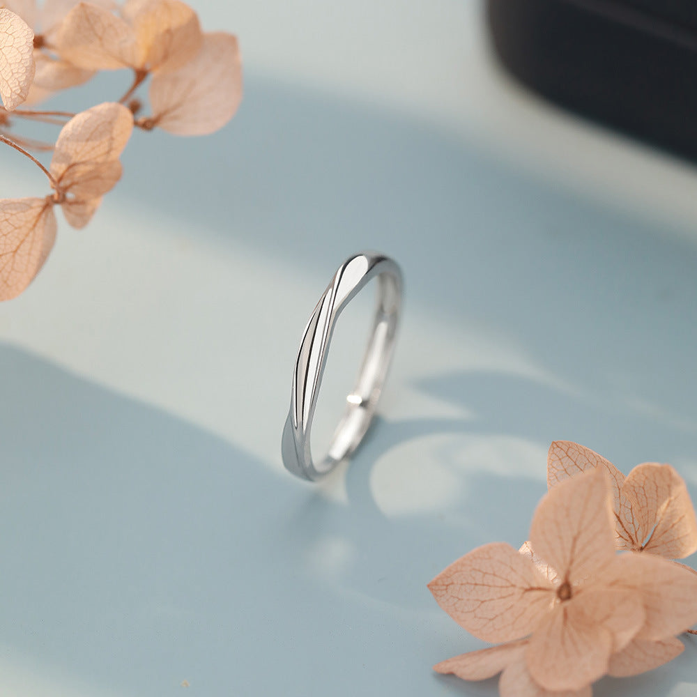 命定之愛｜S999 莫比烏斯閃鑽對戒 💍 活口可調節．圈住我們的專屬緣分